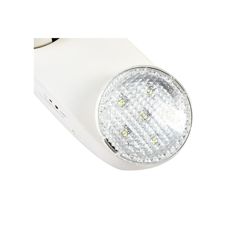 LED Emergency Light-Two Adjustable Heads-Battery Backup-White Housing | LS-EML012
