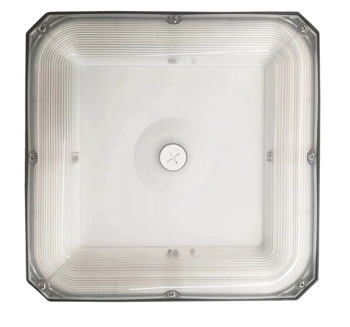 Steel Tech Lights LED Square Canopy Light – 30W/40W/60W/80W/100W Selectable – Up to 12,970 Lumens – 3500K/4000K/5000K – 120-277V – 0-10V Dimmable