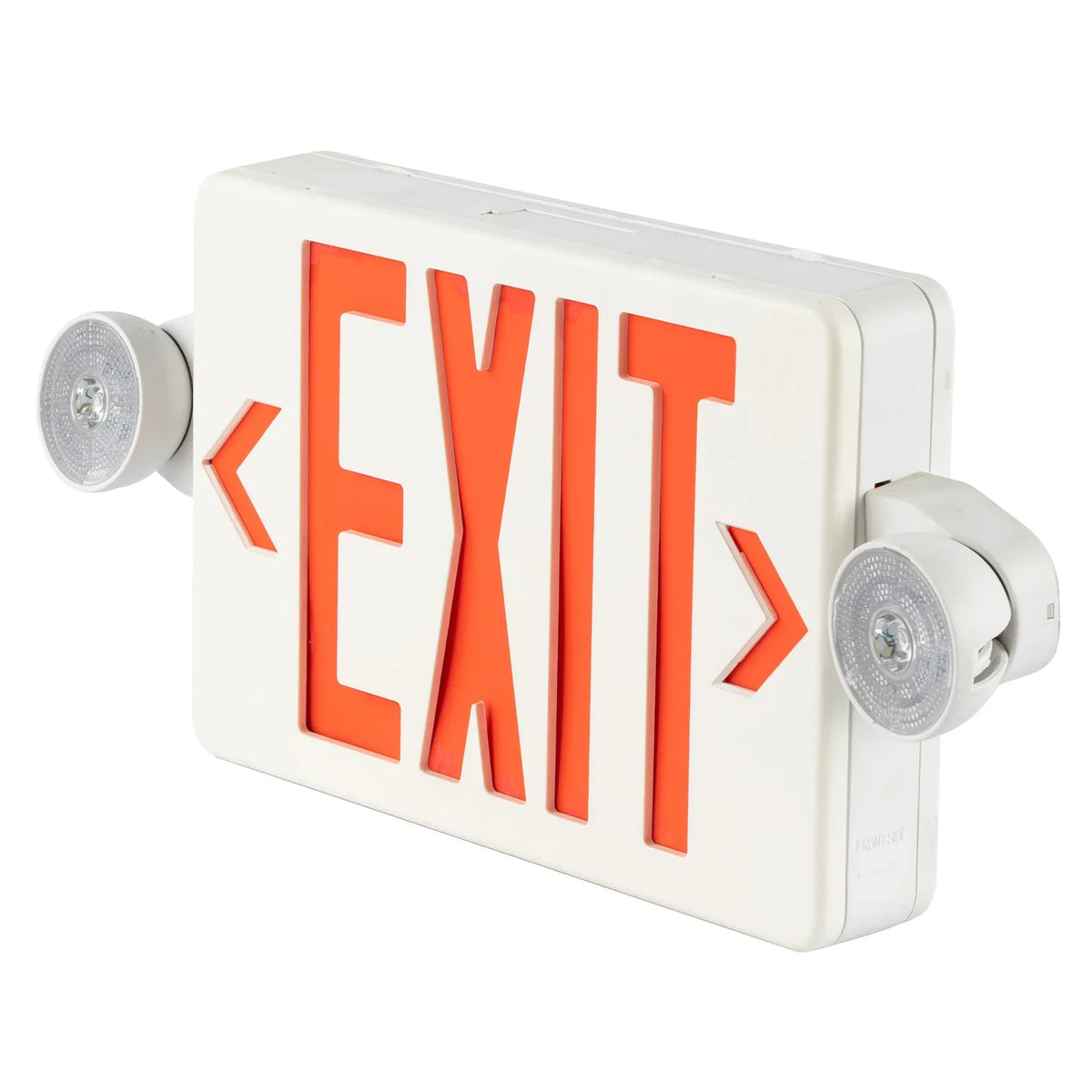 Red Combo LED Emergency Exit Sign-Battery Backup-Adjustable Light Head ...