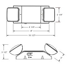 LED Twin Head Emergency Light (Case of 4)