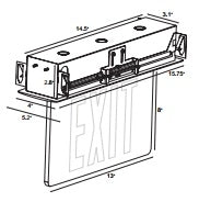 LED Recessed Edge Lit Exit Sign (Case of 4)
