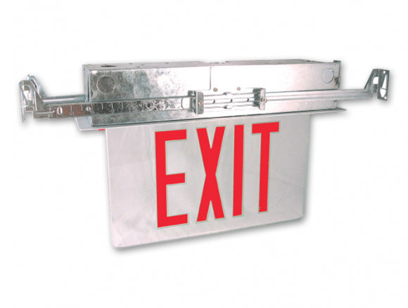 LED Recessed Edge Lit Exit Sign (Case of 4)