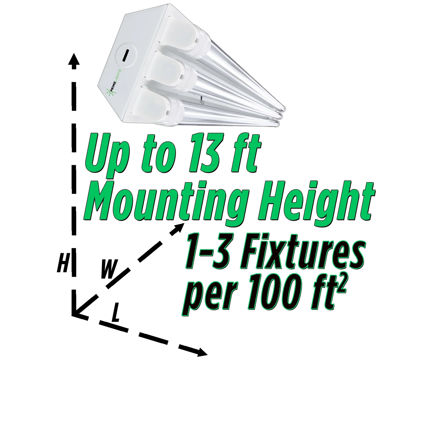 4ft. LED BOLT® GEN 2.0 – 3 Lamp LED Shop Light – Clear 10,800 lumens - Calc