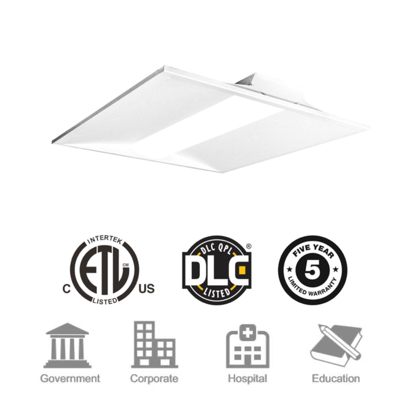 2' x 2' LED Center Basket Troffer - 40W (2 Pack)