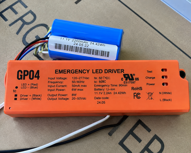 Steel Tech Lights GP04 LED Emergency Backup Driver – 8W – 120–277V – 90 Minute Emergency Operation
