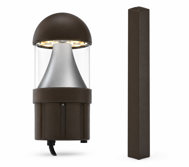 Steel Tech Lights LED Bollard Light – Selectable 14W/19W/24W – Selectable 3000K/4000K/5000K – AC120-277V – 0-10V Dimmable – 33" Round Pole Included