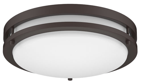 Energetic Lighting FMB01R17E93050-TF-BK 14" Flush Mount Double Ring Black 28W, 120V, Dimmable, Color Selectable
