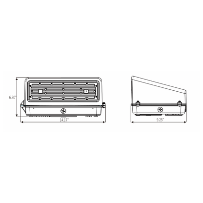Full Cut Off LED Wall Pack, 80W / 11,200 Lumens / 5000K