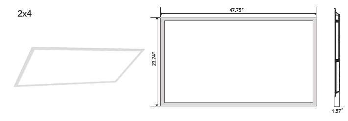 2' X 4' LED 40 Watt  Tunable Panel Troffer (2 PACK)