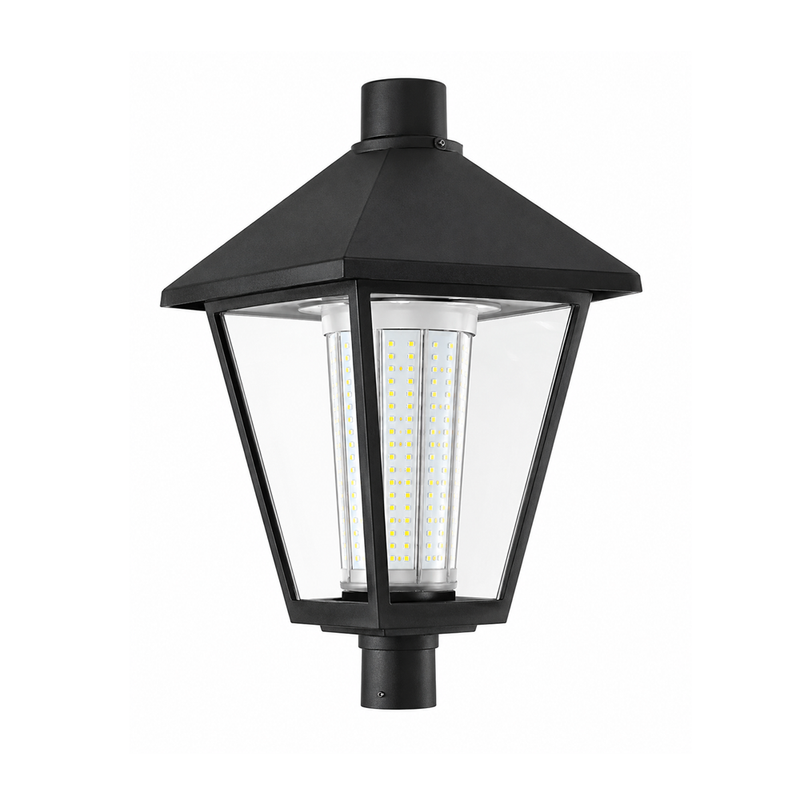 Steel Tech Lights LED Post Top Light – Model SS-PT02-120W-H-TCP – Selectable 40W/60W/80W/100W/120W – Selectable 3000K/4000K/5000K – 120–277V – 0–10V Dimmable