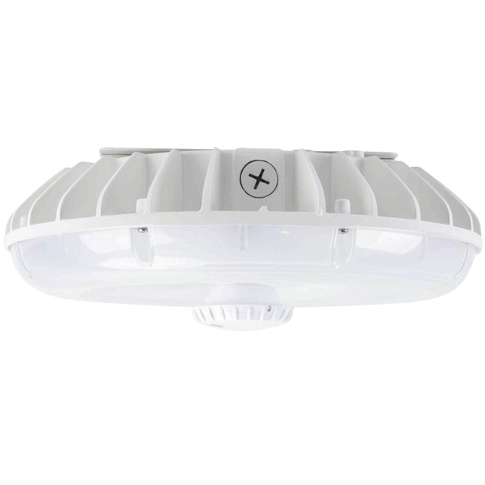 Commercial LED Canopy Light with Motion Sensor and Emergency Battery Backup - Round 30W, 3500 Lumens, 4000K, Dimmable, 120-277V